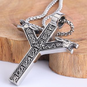 Bijoux de la <span class=keywords><strong>mythologie</strong></span> <span class=keywords><strong>nordique</strong></span>, acier inoxydable, amulette Valhalla, deux dragons, pendentif viking, rune <span class=keywords><strong>nordique</strong></span>, collier pendentif viking - Product Image 2