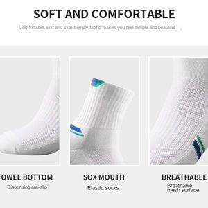Chaussettes de sport mi-mollet personnalisées à semelle épaissie en tissu éponge pour le basketball, le tennis et le badminton en extérieur, pour hommes et femmes - Product Image 3