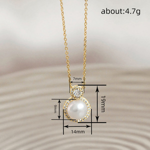 Collana con ciondolo rotondo per donna, gioielli semplici e alla moda, regalo per l'uso quotidiano - Product Image 5