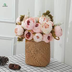 Ramo de flores de seda de peonía artificial, decoración de boda para el hogar, <span class=keywords><strong>rosa</strong></span> claro - Product Image 2