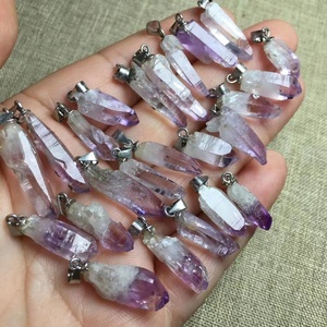 Vente chaude Promotion Cadeau Exquis Bijoux En Cristal De Quartz Naturel <span class=keywords><strong>Vera</strong></span> <span class=keywords><strong>Cruz</strong></span> Améthyste Point S925 Pendentif - Product Image 3