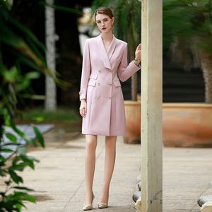 最新2023厂家直销供应白色小批量定制生产现货粉色西装外套连衣裙 - Product Image 2