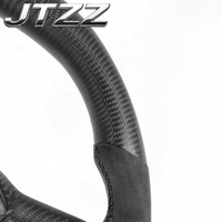 Volant en fibre de carbone et suède personnalisé pour Ford Mustang 2025 S550 S650 GT Dark Horse, fond plat, amélioration de la modification automobile