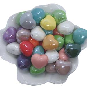 Bracelets et colliers en céramique en forme de cœur de pêche, en argile, en porcelaine, faits à la main, tressés, accessoires de bijoux - Product Image 3