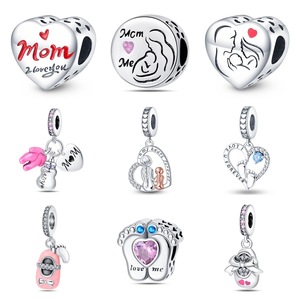 Explosiones europeas americanas Día DE LA MADRE Madre Hija Flores de Acción de Gracias Collar de piedra natural de plata 925 para mujer DIY - Product Image 2