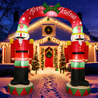 Décorations de Noël gonflables de 8 pieds pour l'extérieur, arche avec casse-noisette et éclairage LED intégré pour la décoration de la cour de Noël