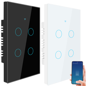 Interrupteur mural intelligent Wi-Fi tactile avec fil neutre 433 MHz en PC 220 V / Compatible Alexa <span class=keywords><strong>Google</strong></span> <span class=keywords><strong>Home</strong></span> pour interrupteurs muraux Bluetooth - Product Image 1