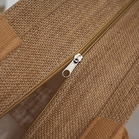 Sac fourre-tout en jute écologique pour femme, motif dessin animé, logo personnalisé, poignée en coton marron, réutilisable, taille personnalisable