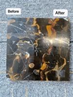 Revêtement liquide pour la restauration des couleurs des marbres et granites, application au pinceau