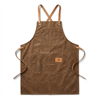 Tablier de cuisine sans manches en coton, imperméable et tendance, avec logo personnalisé, couleur unie noire, pour restaurants