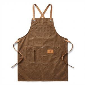 Grembiule da Cucina Senza Maniche in Cotone, Impermeabile e alla Moda, con Logo Personalizzato, Colore Nero Tinta Unita per Ristoranti - Product Image 3