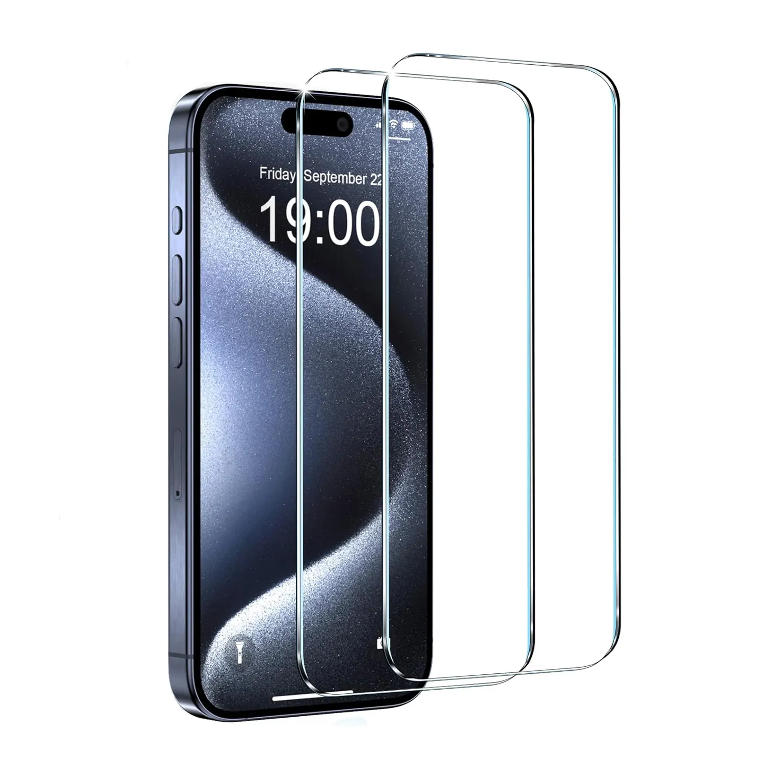 Protector de pantalla de vidrio templado transparente 2.5D para iPhone 15 Pro Max para iPhone 15 Plus embalaje personalizado