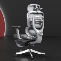 Chaise ergonomique moderne entièrement maillée avec des caractéristiques respirantes, chaise de jeu avec accoudoirs 6D et repose-pieds extensibles