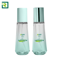60ml 100ml 120ml PETG Maßgefertigte Pyramiden-Kegel-Kosmetikflasche Verpackung für Öl, Creme, Toner Langlebig Dicht Weißer Silberner Deckel