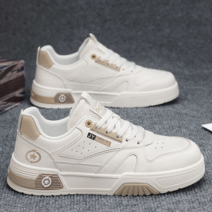 Baskets tendance pour hommes, chaussures plates en cuir de haute qualité pour hommes et femmes, antidérapantes, respirantes, rehaussantes, style chunky, pour le skateboard - Product Image 3