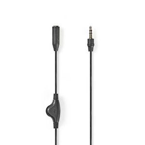 Cable de Audio Estéreo de 3.5mm Macho a Hembra de 1m Negro con Control de Volumen - Product Image 1