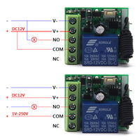 Interrupteur de télécommande universel sans fil DC 12V 1CH Module récepteur relais émetteur RF 433Mhz télécommandes de maison intelligente