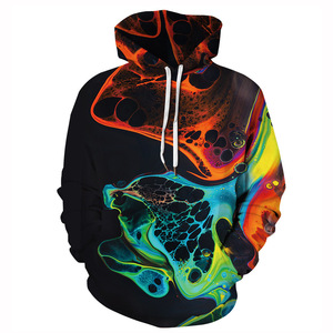 Felpa con Cappuccio Unisex Personalizzata con Stampa Tie-Dye 3D, Design Recente Oversize, <span class=keywords><strong>Abbigliamento</strong></span> Invernale Riciclato per <span class=keywords><strong>Uomo</strong></span>, Adatto anche per Primavera - Product Image 4