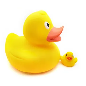 Pato gigante personalizado, juguetes de baño para bebé, pato de goma, Logo personalizado amarillo a granel azul