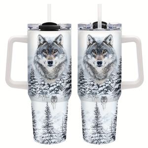 Изготовленный на заказ логотип 40oz стаканы 304 нержавеющей стали вакуумная кружка изолированный 40oz стакан с ручкой и крышками - Product Image 1