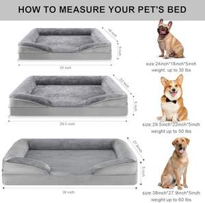 Cama grande para perros, sofá ortopédico impermeable de 52,8 pulgadas, sofá para mascotas con fondo antideslizante, cubierta lavable extraíble gris, espuma de apoyo - Product Image 6