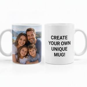 Mug en porcelaine personnalisé Your Touch, compatible micro-ondes, taille personnalisée, photo/texte/logo/image, cadeau pour papa, maman, Noël, anniversaire - Product Image 1