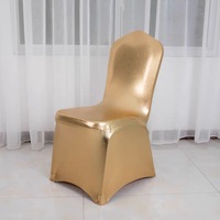 Housses de chaises de mariage or et argent Spandex Stretch Slipcover pour Restaurant Banquet Hotel Dining Party Housse de chaise universelle