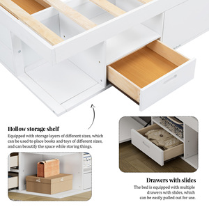 White Multi Functional <b>Kids</b> Bed With <b>Storage</b> Drawers For Bedroom Child Use - Product Image 4