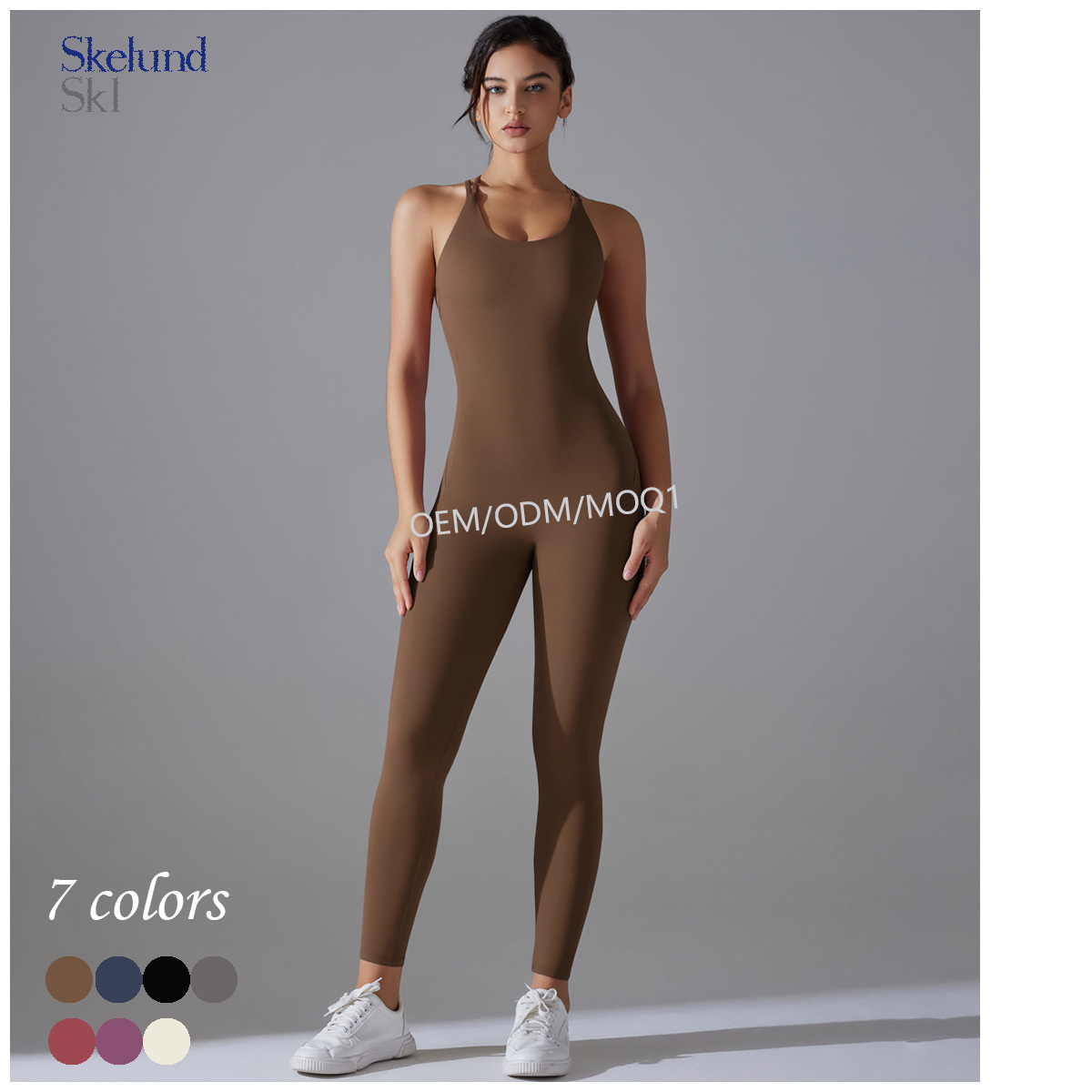 Skelund Custom Suspender Beautiful Back Yoga One-piece Suit Hip-lifting Tight Running Quick-dry Sports Jumpsuit for Women
