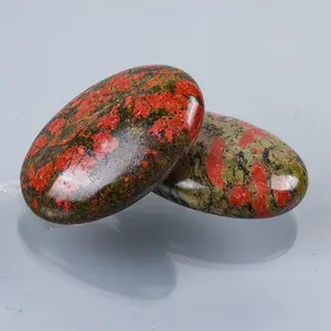 6*4 Cm Jade Energie Steen Palm Steen Hand Gepolijst Kristal Unakite Liefde Healing Spa Hot Stone Terug massage Gezondheidszorg