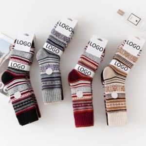 Comodi eleganti calze di <span class=keywords><strong>lana</strong></span> da <span class=keywords><strong>donna</strong></span> pigro mucchio di vento con la bocca sciolta non stretta sui piedi per il dramma domestico che guarda le pantofole - Product Image 2