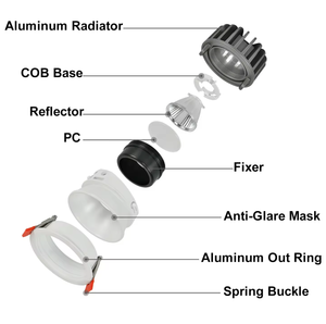 Zeal Lighting Downlight antideslumbrante LED redondo 6W 30W foco inteligente regulable techo empotrado Led Spot Light - Product Image 5