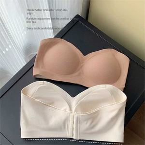 Günlük stil katı askısız Push-Up sütyen telsiz kaymaz asansör örme dokuma ince küçük büstler için düzeltilmiş kayışlar - Product Image 2