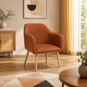 Fauteuil <span class=keywords><strong>Atmosphera</strong></span>-Visoca Amber en tissu texturé avec structure en métal L 60 X D 57 cm - Design contemporain pour salle à manger et salon - Product Image 2