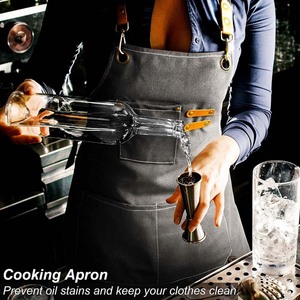 Cotton Waterproof Oil Canvas <b>Apron</b> Coffee Milk Tea Shop Waist <b>Apron</b> for Home Kitchen Gardening <b>Work</b> - Product Image 4