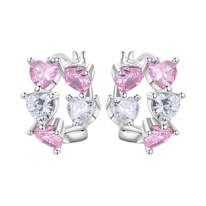 ต่างหูรูปหัวใจทองแดงสีขาวแบบทูโทน ดีไซน์ดั้งเดิม หรูหราแบบเรียบง่าย ทันสมัยและใช้งานได้หลากหลาย ขายส่งสำหรับผู้หญิง - Product Image 6