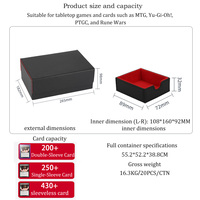 Torson 400 + Jeu de cartes à collectionner Flip Board Boîte de pont en cuir PU durable avec un design élégant pour un stockage sécurisé des cartes à jouer