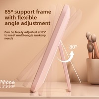 Miroir de maquillage LED de bureau à éclairage simple face, alimenté par USB, miroir de vanité compact pliable, portable pour étudiants et dortoirs, lumière de beauté