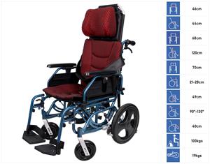 Silla de Ruedas Reclinable ZERO-G de Aleación de Aluminio, Capacidad de Carga de 100 kg, Diseño de Doble Marco, Silla de Ruedas Reclinable - Product Image 6