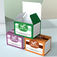 Op maat gemaakte logo OEM gevouwen lege fruitthee rechthoekige groene theezakjes kartonnen voedselveilige verpakkingen met klep cadeaudoosjes