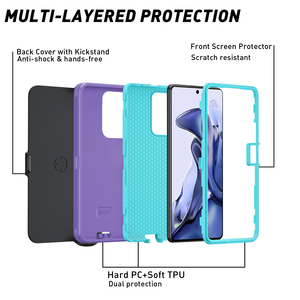 Per iPhone 15 Pro Max Case 3 in 1 protezione TPU + PC custodia per telefono Hero Cover con cavalletto cassa del telefono per <span class=keywords><strong>Xiaomi</strong></span> <span class=keywords><strong>11T</strong></span> - Product Image 4