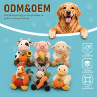 Collection de jouets en peluche pour chiens sous marque privée, jouets animaux en peluche doux, emballage personnalisé, vente en gros pour programmes de marques d'animaux de compagnie