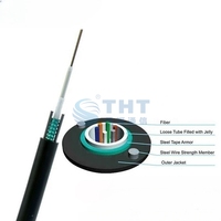 Câble à fibre optique extérieur GYXTW en promotion, blindé en acier HDPE/PVC, monomode, 1-24 FO, 4/6/8/12/16 fibres, pour pose aérienne ou enterrée dans un conduit