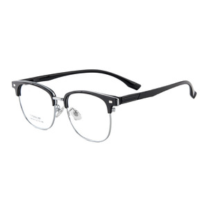 Monture de lunettes demi-cerclée en TITANE 52 19 146, rectangulaire, anti-lumière bleue, unisexe - Product Image 2
