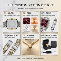 Montre carrée pour femme OEM à marque privée, style hip-hop, avec lunette sertie de diamants, mouvement à quartz, argentée, fabricant de montres-bijoux personnalisées pour femme
