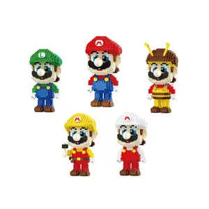 Nieuwe 16Cm 7 Stijlen Super Marios Bros Speelgoed Figuur Legoed Stijl Micro Marios Bouwstenen Voor Kinderen