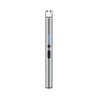 Briquet électronique rechargeable de type C, coupe-vent, avec affichage LED, allumage portable pour bougies et gaz