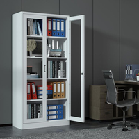 Mobilier de maison en métal armoire en acier pour rangement de dossiers de bureau en verre armoire en acier blanc étagère à livres en acier armoire à 2 portes
