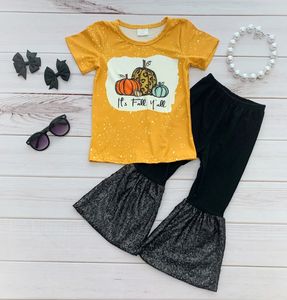 Tenues d'automne RTS pour enfants, ensembles de vêtements pour bébés, jolies tenues de boutique pour petites filles, vêtements pour tout-petits, 2 pièces, pantalon pattes d'éléphant, vente en gros - Product Image 3