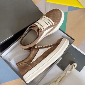R0 High Quality Ricks Genuine Leather Lace-Up Comfort Low-<b>Top</b> Men's and Women's Flat Shoes Designer Owens Casual Walking Shoes - Product Image 6
